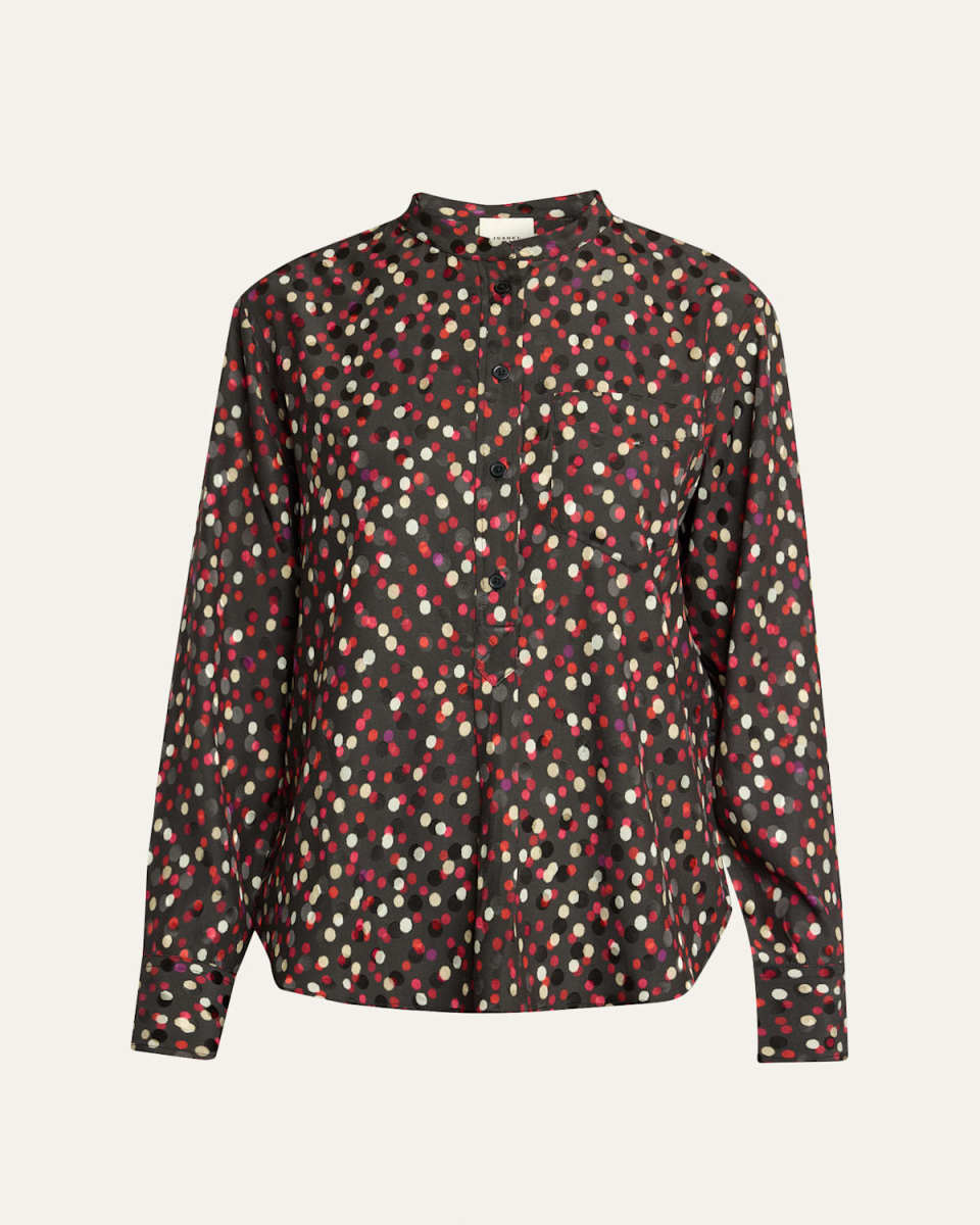 Rusak Polka Dot Silk-Blend Blouse